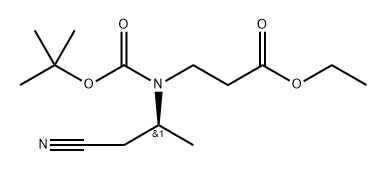 β-Alanine, N-[(1S)-2-cyano-1-methylethyl]-N-[(1,1-dimethylethoxy)carbonyl]-, ethyl ester 结构式