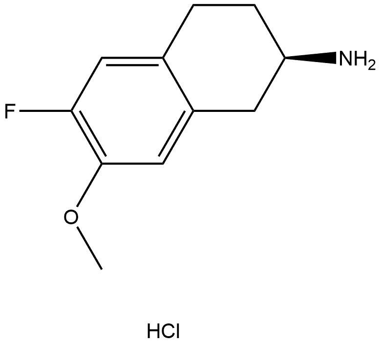 (R)-6-fluoro-7-methoxy-1,2,3,4-tetrahydronaphthalen-2-amine hydrochloride Structure