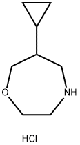 6-CYCLOPROPYL-1,4-OXAZEPANE HYDROCHLORIDE, 2219369-56-7, 结构式