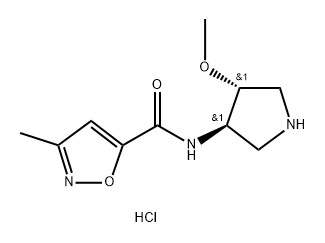 rac-n-[(3r,4r)-4-methoxypyrrolidin-3-yl]-3-methyl-1,2-oxazole-5-carboxamide hydrochloride 结构式