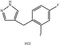 4-[(2,4-difluorophenyl)methyl]-1H-pyrazole hydrochloride Struktur