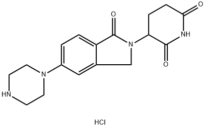 2,6-Piperidinedione, 3-[1,3-dihydro-1-oxo-5-(1-piperazinyl)-2H-isoindol-2-yl]-, hydrochloride (1:1) Structure