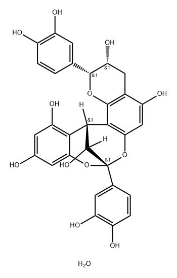 8,14-Methano-2H,14H-[1,3]benzodioxocino[4,5-h]-1-benzopyran-3,5,11,13,15-pentol, 2,8-bis(3,4-dihydroxyphenyl)-3,4-dihydro-, hydrate (1:2), (2R,3R,8S,14R,15R)-|