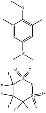 (4-methoxy-3,5-dimethylphenyl)dimethylsulfonium 4,4,5,5,6,6-hexafluoro-1,3,2-dithiazinan-2-ide 1,1,3,3-tetraoxide Structure