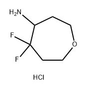5,5-DIFLUOROOXEPAN-4-AMINE HYDROCHLORIDE 结构式