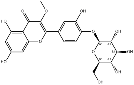 3-O-甲基槲皮素-4′-O-葡萄糖苷, 22255-19-2, 结构式