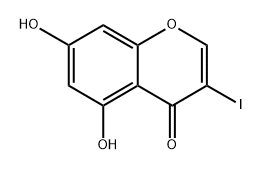 5,7-二羟基-3-碘-4H-色烯-4-酮 结构式