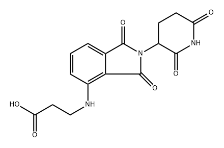 β-Alanine, N-[2-(2,6-dioxo-3-piperidinyl)-2,3-dihydro-1,3-dioxo-1H-isoindol-4-yl]- 化学構造式
