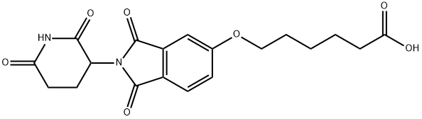 6-((2-(2,6-dioxopiperidin-3-yl)-1,3-dioxoisoindolin-5-yl)oxy)hexanoic acid Structure