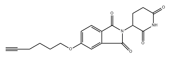 2-(2,6-dioxopiperidin-3-yl)-5-(hex-5-yn-1-yloxy)isoindoline-1,3-dione Struktur