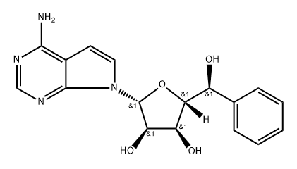 7H-Pyrrolo[2,3-d]pyrimidin-4-amine, 7-[(5S)-5-C-phenyl-β-D-ribofuranosyl]- Structure