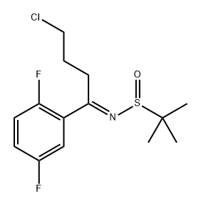 2-Propanesulfinamide, N-[4-chloro-1-(2,5-difluorophenyl)butylidene]-2-methyl-, [S(S)]- Structure