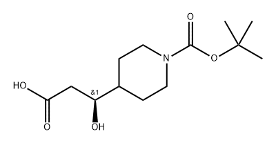 4-Piperidinepropanoic acid, 1-[(1,1-dimethylethoxy)carbonyl]-β-hydroxy-, (βS)- 结构式