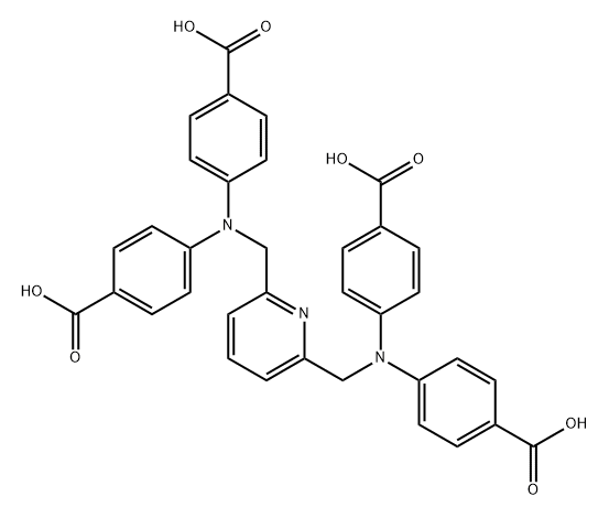 4,4',4'',4'''-[[Pyridine-2,6-diylbis(methylene)]bis(azanetriyl)]tetrabenzoic Acid Structure