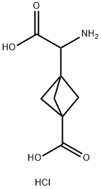 3-[AMINO(CARBOXY)METHYL]BICYCLO[1.1.1]PENTANE-1-CARBOXYLIC ACID HYDROCHLORIDE,2228082-50-4,结构式
