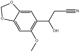 β-Hydroxy-6-methoxy-1,3-benzodioxole-5-propanenitrile 结构式