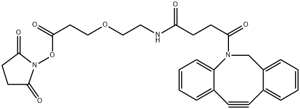 Azadibenzocyclooctyne-PEG1-N-hydroxysuccinimidyl ester Structure