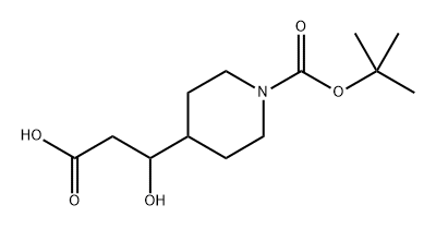 4-Piperidinepropanoic acid, 1-[(1,1-dimethylethoxy)carbonyl]-β-hydroxy- Structure