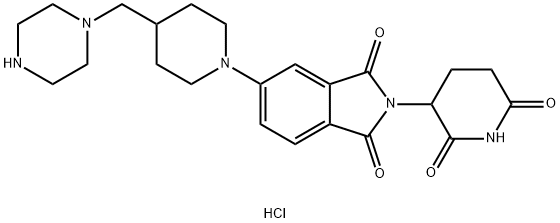 2-(2,6-dioxopiperidin-3-yl)-5-(4-(piperazin-1-ylmethyl)piperidin-1-yl)isoindoline-1,3-dione hydrochloride Struktur