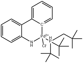 氯[(二叔丁基新戊基膦)-2-(2-氨基联苯)]钯(II) 结构式