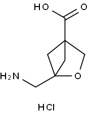 1-(aminomethyl)-2-oxabicyclo[2.1.1]hexane-4-carboxylic acid hydrochloride Structure