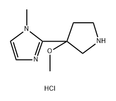 2-(3-methoxypyrrolidin-3-yl)-1-methyl-1H-imidazole dihydrochloride Struktur