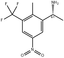 Benzenemethanamine, α,2-dimethyl-5-nitro-3-(trifluoromethyl)-, (αR)- Struktur