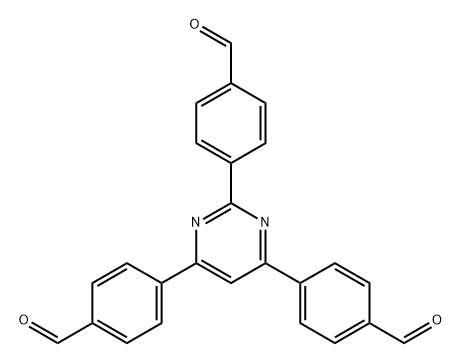 4,4',4''-(pyrimidine-2,4,6-triyl)tribenzaldehyde Struktur