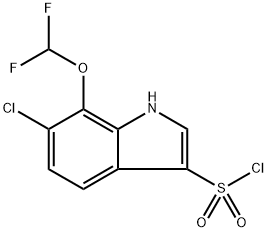 6-氯-7-(二氟甲氧基)-1H-吲哚-3-磺酰氯 结构式