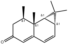 (1aR)-1,1aβ,6,7,7a,7bβ-ヘキサヒドロ-1,1,7β,7aβ-テトラメチル-5H-シクロプロパ[a]ナフタレン-5-オン 化学構造式