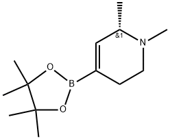 (S)-1,6-二甲基-4-(4,4,5,5-四甲基-1,3,2-二氧硼烷-2-基)-1,2,3,6-四氢吡啶 结构式