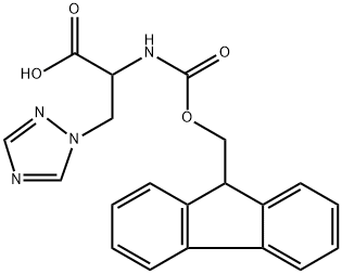 2-((((9H-芴-9-基)甲氧基)羰基)氨基)-3-(1H-1,2,4-三唑-1-基)丙酸 结构式
