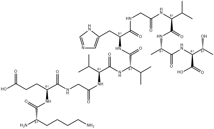 L-Threonine, L-lysyl-L-α-glutamylglycyl-L-valyl-L-valyl-L-histidylglycyl-L-valyl-L-alanyl- Structure