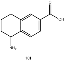 2-Naphthalenecarboxylic acid, 5-amino-5,6,7,8-tetrahydro-, hydrochloride (1:1) Structure