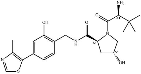 (2S,4R)-1-((S)-2-氨基-3,3-二甲基丁酰基)-4-羟基-N-(2-羟基-4-(4-甲基噻唑-5-基)苄基)吡咯烷-2-甲酰胺, 2244684-40-8, 结构式