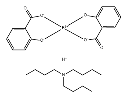 Hydrogen bis [2-(hydroxyl-kappa O) benzoate (2-)-kappa O]-(T-4)-borate (1-) coMpound with N,N-dibutyl-1-butanaMine (1:1:1) (SABoTBA) Struktur