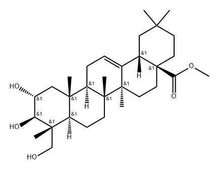 2α,3β,23-Trihydroxyoleana-12-ene-28-oic acid methyl ester Structure