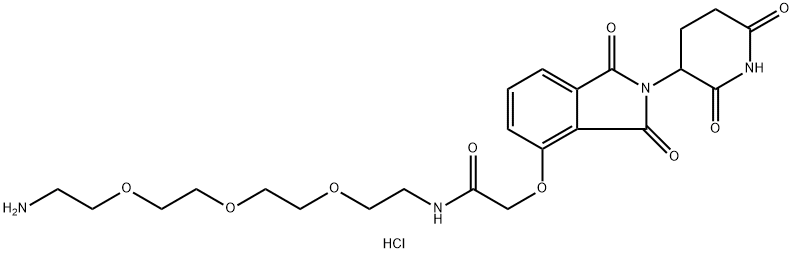Thalidomide-O-amido-PEG3-C2-NH2 hydrochloride, 2245697-84-9, 结构式