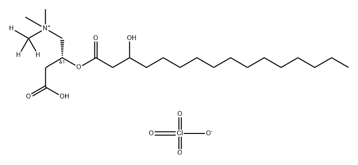 L-CARNITINE(MONO):CLO4, O-3-DL-HYDROXYPALMITOYL (N-METHYL-D3, 98%) 结构式