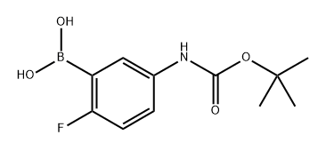 (5-((叔丁氧基羰基)氨基)-2-氟苯基)硼酸 结构式
