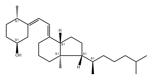 (5E,7E,10α)-9,10-セコラノスタ-5,7-ジエン-3β-オール 化学構造式