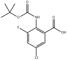 2-((叔丁氧基羰基)氨基)-5-氯-3-氟苯甲酸,2248383-69-7,结构式