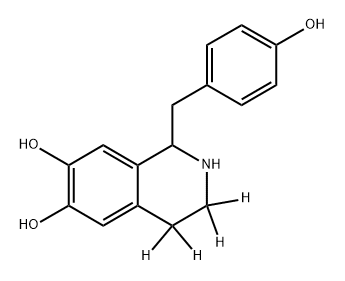 6,7-Isoquinolinediol-3,4-d2, 1,2,3,4-tetrahydro-3,4-d2-1-[(4-hydroxyphenyl)methyl]- Structure