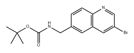 ((3-溴喹啉-6-基)甲基)氨基甲酸叔丁酯 结构式