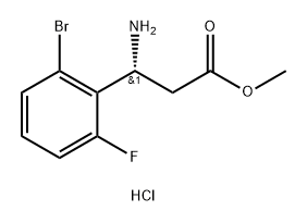 METHYL (3R)-3-AMINO-3-(2-BROMO-6-FLUOROPHENYL)PROPANOATE HYDROCHLORIDE 结构式