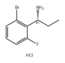 (1R)-1-(2-BROMO-6-FLUOROPHENYL)PROPAN-1-AMINE HYDROCHLORIDE 结构式