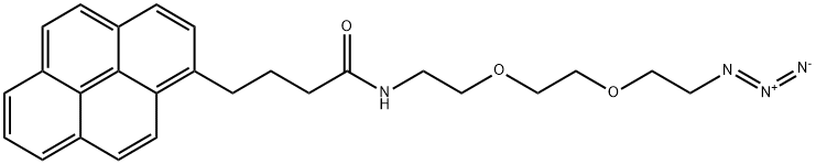 1-PYRENEBUTYRIC ACID-PEG2-AZIDE, 2252168-06-0, 结构式