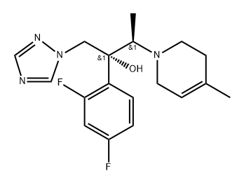 1(2H)-Pyridineethanol, α-(2,4-difluorophenyl)-3,6-dihydro-β,4-dimethyl-α-(1H-1,2,4-triazol-1-ylmethyl)-, (αR,βR)- Structure