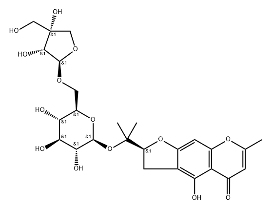 3'-O-Β-D-芹糖(1→6)-Β-D-葡萄糖维斯阿米醇,2254096-97-2,结构式