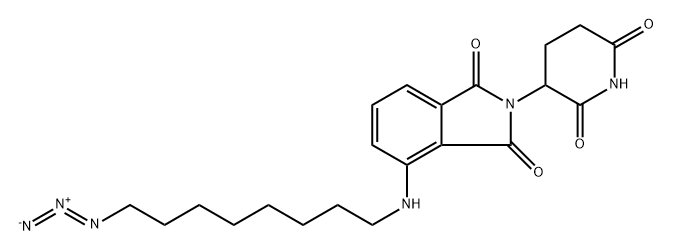 4-((8-azidooctyl)amino)-2-(2,6-dioxopiperidin-3-yl)isoindoline-1,3-dione Struktur
